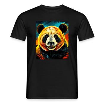Panda Portrait - Männer T-Shirt - Schwarz - Vorne - AI Model Male 178 light (178cm)