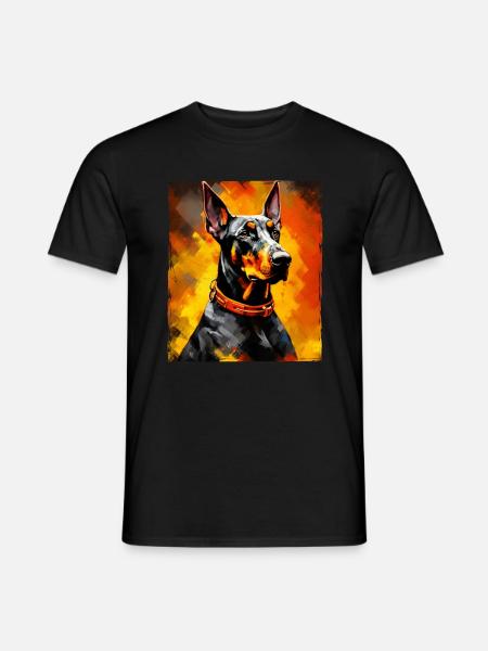 Doberman Dog Portrait - Men's T-Shirt - black