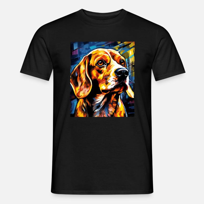 Beagle Hund Portrait - Männer T-Shirt - Schwarz