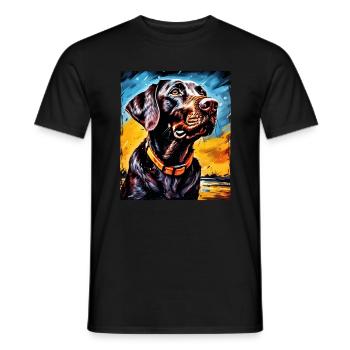 Labrador Dog Portrait - Men's T-Shirt - black - Front - AI Model Male 178 light (178cm)