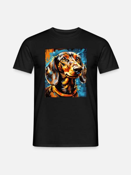 Dachshund Dog Portrait Dachshund - Men's T-Shirt - black