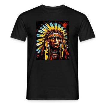 Apache Indian Chief - Men's T-Shirt - black - Front - AI Model Male 178 light (178cm)