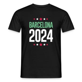 Jours fériés Barcelone 2024 - T-shirt homme - noir - Devant - AI Model Male 178 light (178cm)