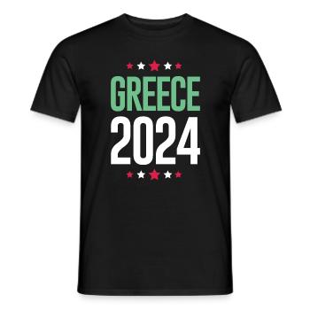 Jours fériés Grèce 2024 - T-shirt homme - noir - Devant - AI Model Male 178 light (178cm)