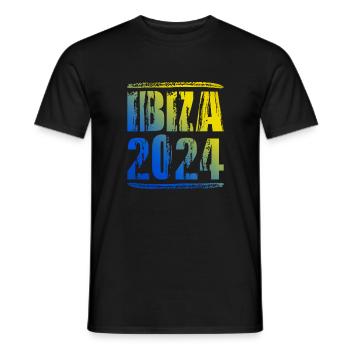 Ibiza 2024 Colorful Holidays - Men's T-Shirt - black - Front - AI Model Male 178 light (178cm)