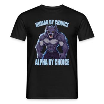 Humain Par hasard Alpha Par choix Cool En colère Alpha - T-shirt homme - noir - Devant - AI Model Male 178 light (178cm)