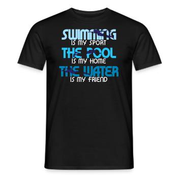Nager avec un ami passionné - T-shirt homme - noir - Devant - AI Model Male 178 light (178cm)