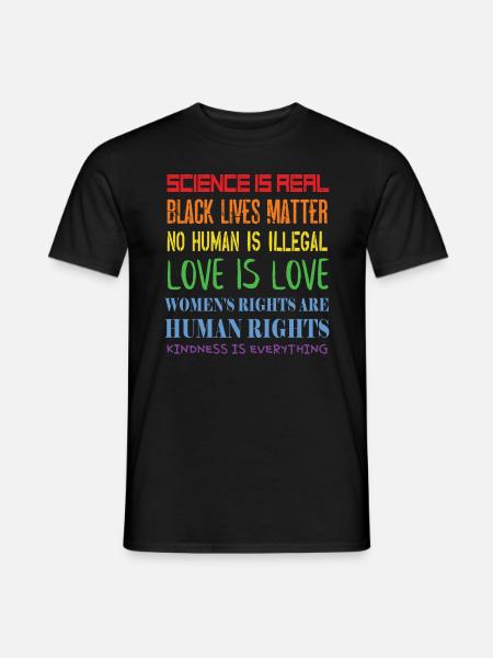 Politische Fragen - Menschenrechte - Demokratie - Männer T-Shirt - Schwarz