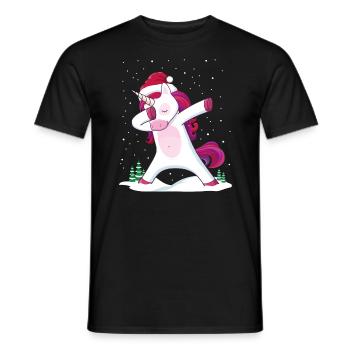 Dabbing Licorne Noël Unicorn cadeau Xmas - T-shirt homme - noir - Devant - AI Model Male 178 light (178cm)