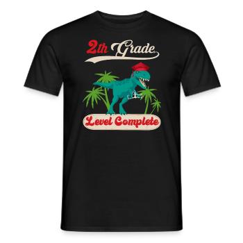 2. Klasse Level Vollständiger Dinosaurier / 2. Klasse - Männer T-Shirt - Schwarz - Vorne - AI Model Male 178 light (178cm)