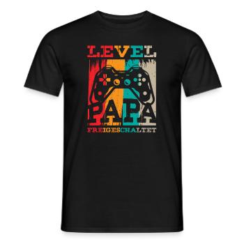 Level Papa Frei Schwangerschaft Ankündigung - Männer T-Shirt - Schwarz - Vorne - AI Model Male 178 light (178cm)