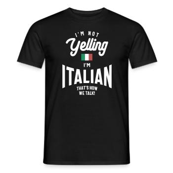 Je ne crie pas Je suis Italien Drôle De Fierté Italienne - T-shirt homme - noir - Devant - AI Model Male 178 light (178cm)