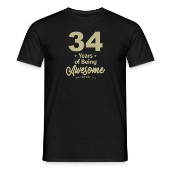 34 Jahre Awesome 34. Geburtstag - Männer T-Shirt - Schwarz - Vorne - AI Model Male 178 light (178cm)