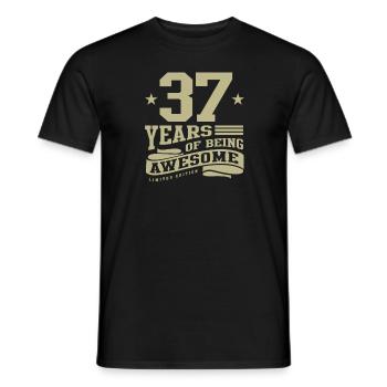 37 Jahre Awesome 37. Geburtstag - Männer T-Shirt - Schwarz - Vorne - AI Model Male 178 light (178cm)