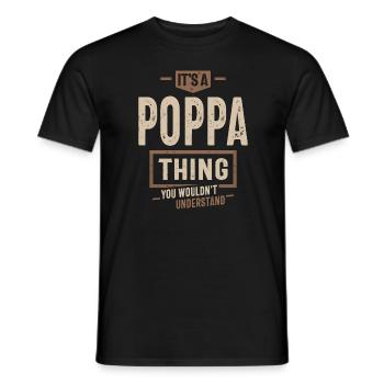 Mens It's a Poppa Thing Funny Dad Grandpa - Men's T-Shirt - black - Front - AI Model Male 178 light (178cm)