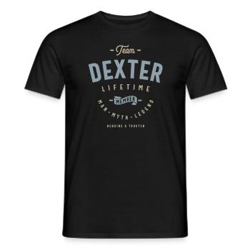 Team Dexter Lifetime Member Personalized Name - Men's T-Shirt - black - Front - AI Model Male 178 light (178cm)