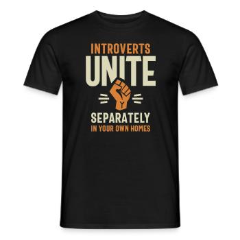 Les introvertis s’unissent séparément Citation amusante - T-shirt homme - noir - Devant - AI Model Male 178 light (178cm)