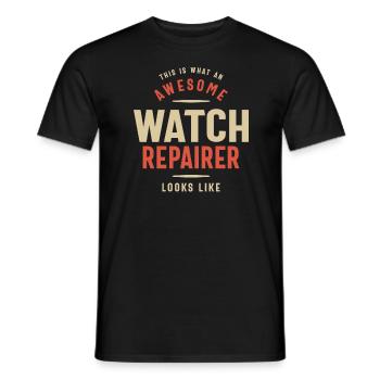 Funny Awesome Watch Repairer Job Occupation - Men's T-Shirt - black - Front - AI Model Male 178 light (178cm)