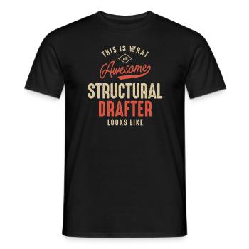 Drôle génial Emploi de dessinateur structurel - T-shirt homme - noir - Devant - AI Model Male 178 light (178cm)