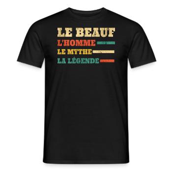 Beauf Homme Mythe Légende Beau-Frère - T-shirt homme - noir - Devant - AI Model Male 178 light (178cm)