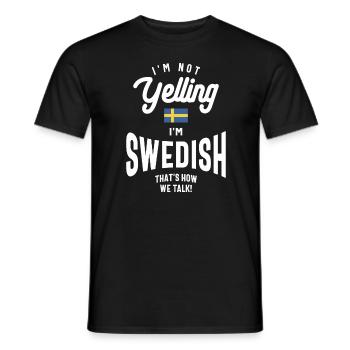 Je ne crie pas Je suis suédois drôle Swedish Pride - T-shirt homme - noir - Devant - AI Model Male 178 light (178cm)