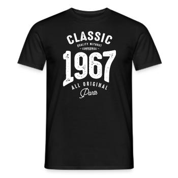 Classic 1967 - 55th Birthday Retro Vintage - T-shirt homme - noir - Devant - AI Model Male 178 light (178cm)