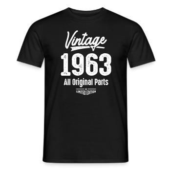 Vintage Born in 1963 - 59th Birthday Retro Classic - Men's T-Shirt - black - Front - AI Model Male 178 light (178cm)