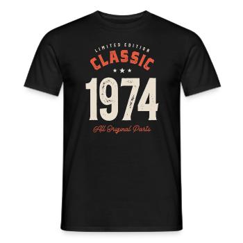Classic 1974 - 48th Birthday Vintage - Men's T-Shirt - black - Front - AI Model Male 178 light (178cm)