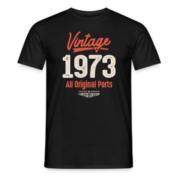 Millésime né en 1973 - 49ème anniversaire - T-shirt homme - noir - Devant - AI Model Male 178 light (178cm)