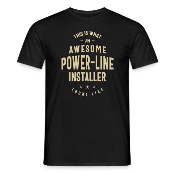 Awesome Power-Line Installer Job - Men's T-Shirt - black - Front - AI Model Male 178 light (178cm)