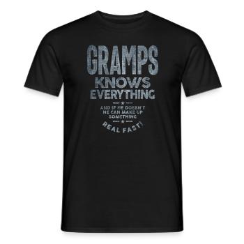 Gramps Knows Everything Dad Grandpa - Men's T-Shirt - black - Front - AI Model Male 178 light (178cm)