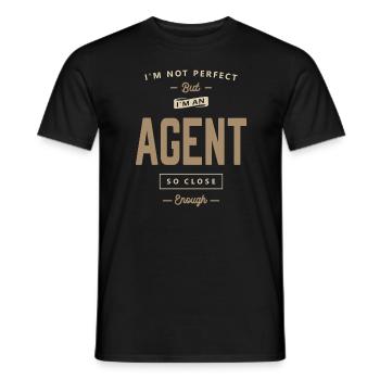 Agent Lustige Berufsbezeichnung Beruf Geburtstagsarbeiter - Männer T-Shirt - Schwarz - Vorne - AI Model Male 178 light (178cm)