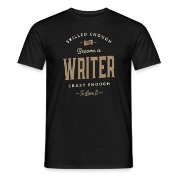 Writer Funny Job Title Profession Birthday Worker - Men's T-Shirt - black - Front - AI Model Male 178 light (178cm)