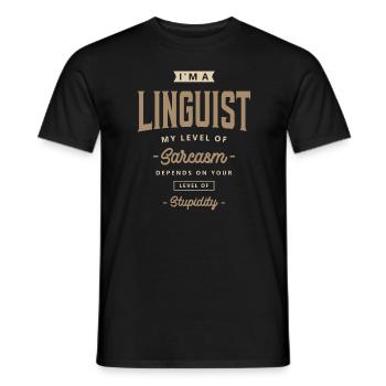 Linguist Lustige Berufsbezeichnung Beruf - Männer T-Shirt - Schwarz - Vorne - AI Model Male 178 light (178cm)