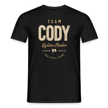 Team Cody Lifetime Member Personalized Name - Men's T-Shirt - black - Front - AI Model Male 178 light (178cm)