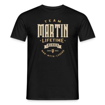 Team Martin Lifetime Member Personalized Name - Men's T-Shirt - black - Front - AI Model Male 178 light (178cm)