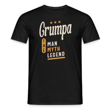 Grumpa The Man Myth Legend - Grandpa Dad - Men's T-Shirt - black - Front - AI Model Male 178 light (178cm)