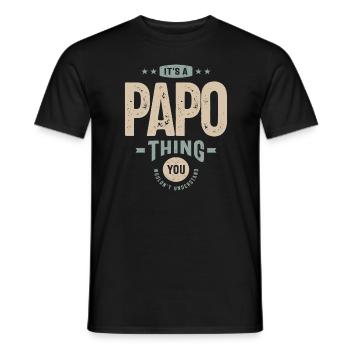 Mens It's a Papo Thing Funny Dad Grandpa - Men's T-Shirt - black - Front - AI Model Male 178 light (178cm)