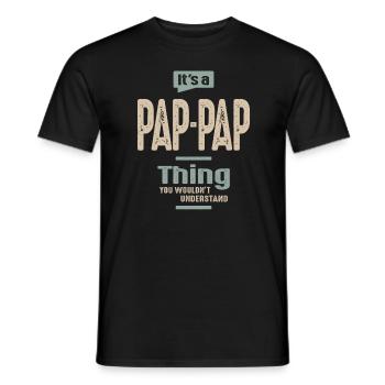 Mens It's a Pap-Pap Thing Funny Dad Grandpa - Men's T-Shirt - black - Front - AI Model Male 178 light (178cm)