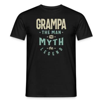 Grampa The Man The Myth The Legend - Dad Grandpa - Men's T-Shirt - black - Front - AI Model Male 178 light (178cm)