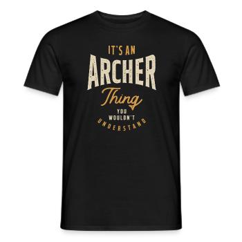 It's an Archer Thing Personalized Name - Men's T-Shirt - black - Front - AI Model Male 178 light (178cm)
