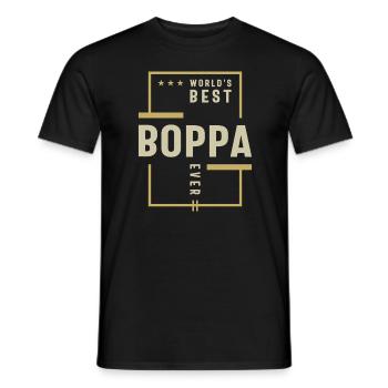 World's Best Boppa Ever - Dad and Grandpa - Men's T-Shirt - black - Front - AI Model Male 178 light (178cm)