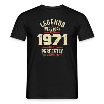 Legends Were Born in 1971 52nd Birthday - Men's T-Shirt - black - Front - AI Model Male 178 light (178cm)