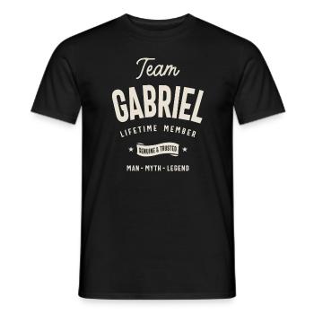 Team Gabriel Lifetime Member Personalized Name - Men's T-Shirt - black - Front - AI Model Male 178 light (178cm)