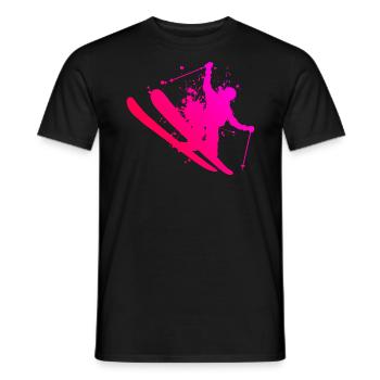 Saut à ski hommes Slopestyle femmes Ski acrobatique - T-shirt homme - noir - Devant - AI Model Male 178 light (178cm)