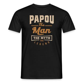Papou The Man The Myth The Legend - Men's T-Shirt - black - Front - AI Model Male 178 light (178cm)