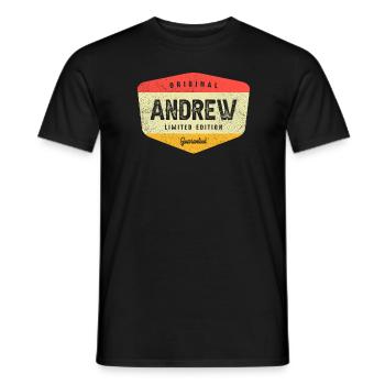 Andrew Limited Edition Funny Personalized Name - Men's T-Shirt - black - Front - AI Model Male 178 light (178cm)