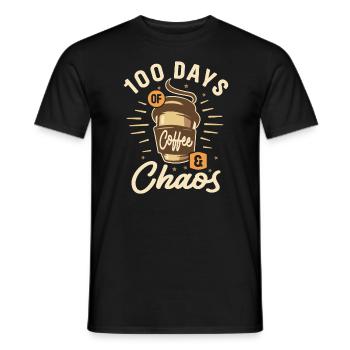 100 Days Of Coffee & Chaos - 100th Day Of School - Men's T-Shirt - black - Front - AI Model Male 178 light (178cm)