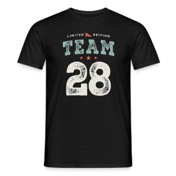 28th Birthday Funny 28 Years Old - Men's T-Shirt - black - Front - AI Model Male 178 light (178cm)