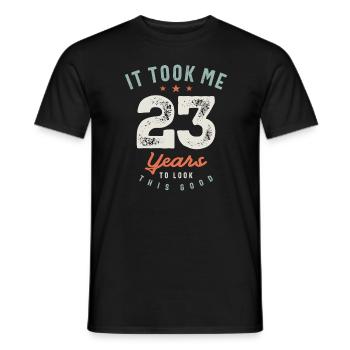 23rd Birthday Funny 23 Years Old - Men's T-Shirt - black - Front - AI Model Male 178 light (178cm)
